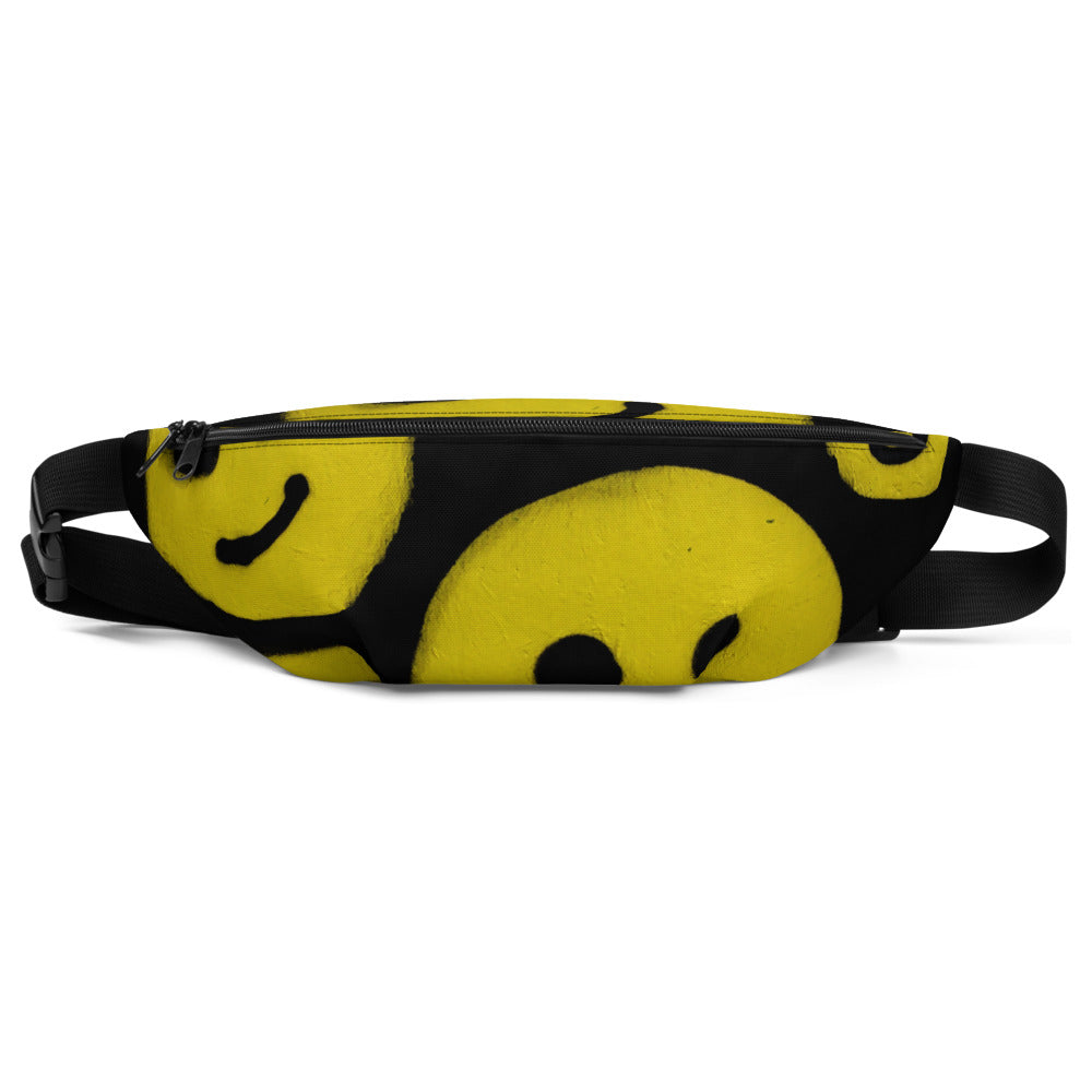 #ArtIt- urban artwear making streetwear out of contemporary art: R. Wolff smiley all over print fanny pack delivered on demand