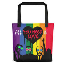Load image into Gallery viewer, Mr. Kling Trump/Putin/Kim Jong-un All you need is love all over print tote bag from #ArtIt - urban artwear