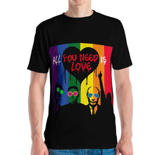 Load image into Gallery viewer, Mr. Kling Trump/Putin/Kim Jong-un All you need is love all over print  tee from #ArtIt - urban artwear
