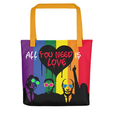 Load image into Gallery viewer, Mr. Kling Trump/Putin/Kim Jong-un All you need is love all over print tote bag from #ArtIt - urban artwear