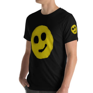 #ArtIt- urban artwear making streetwear out of contemporary art: R. Wolff smiley black cotton tee delivered print on demand