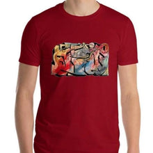 Load image into Gallery viewer, #ArtIt- urban artwear making streetwear out of contemporary art: Emil Ellefsen red cotton tee delivered print on demand