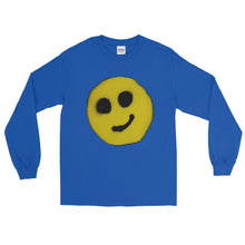 Load image into Gallery viewer, #ArtIt- urban artwear making streetwear out of contemporary art: R. Wolff smiley blue cotton longsleeve delivered print on demand