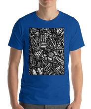 Load image into Gallery viewer, #ArtIt- urban artwear making streetwear out of contemporary art: Emil Ellefsen blue cotton t-shirt delivered print on demand