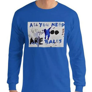 #ArtIt- urban artwear making streetwear out of contemporary art: Luanne May blue cotton longsleeve delivered print on demand