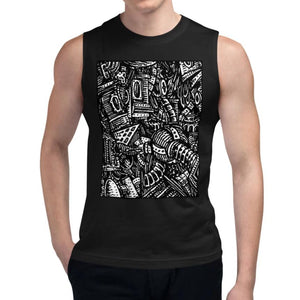 Emil Ellefsen Noise sleeveless unisex 100% cotton t-shirt