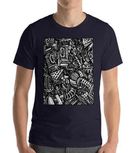 Load image into Gallery viewer, #ArtIt- urban artwear making streetwear out of contemporary art: Emil Ellefsen navy cotton tee delivered print on demand