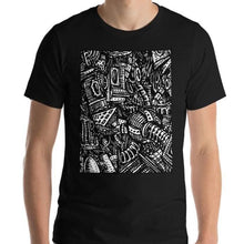 Load image into Gallery viewer, #ArtIt- urban artwear making streetwear out of contemporary art: Emil Ellefsen black cotton tee delivered print on demand