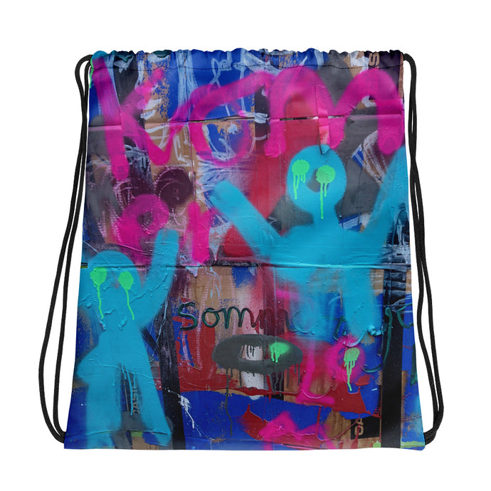 Luanne May Are Friends Electric? II SØ19 all-over drawstring bag